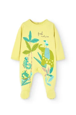 Pagliaccetto lavorato a maglia per neonato di colore verde