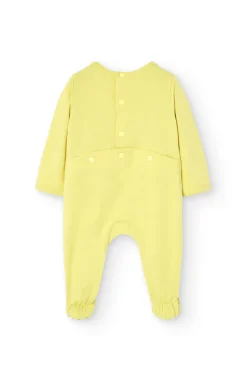 Pagliaccetto lavorato a maglia per neonato di colore verde