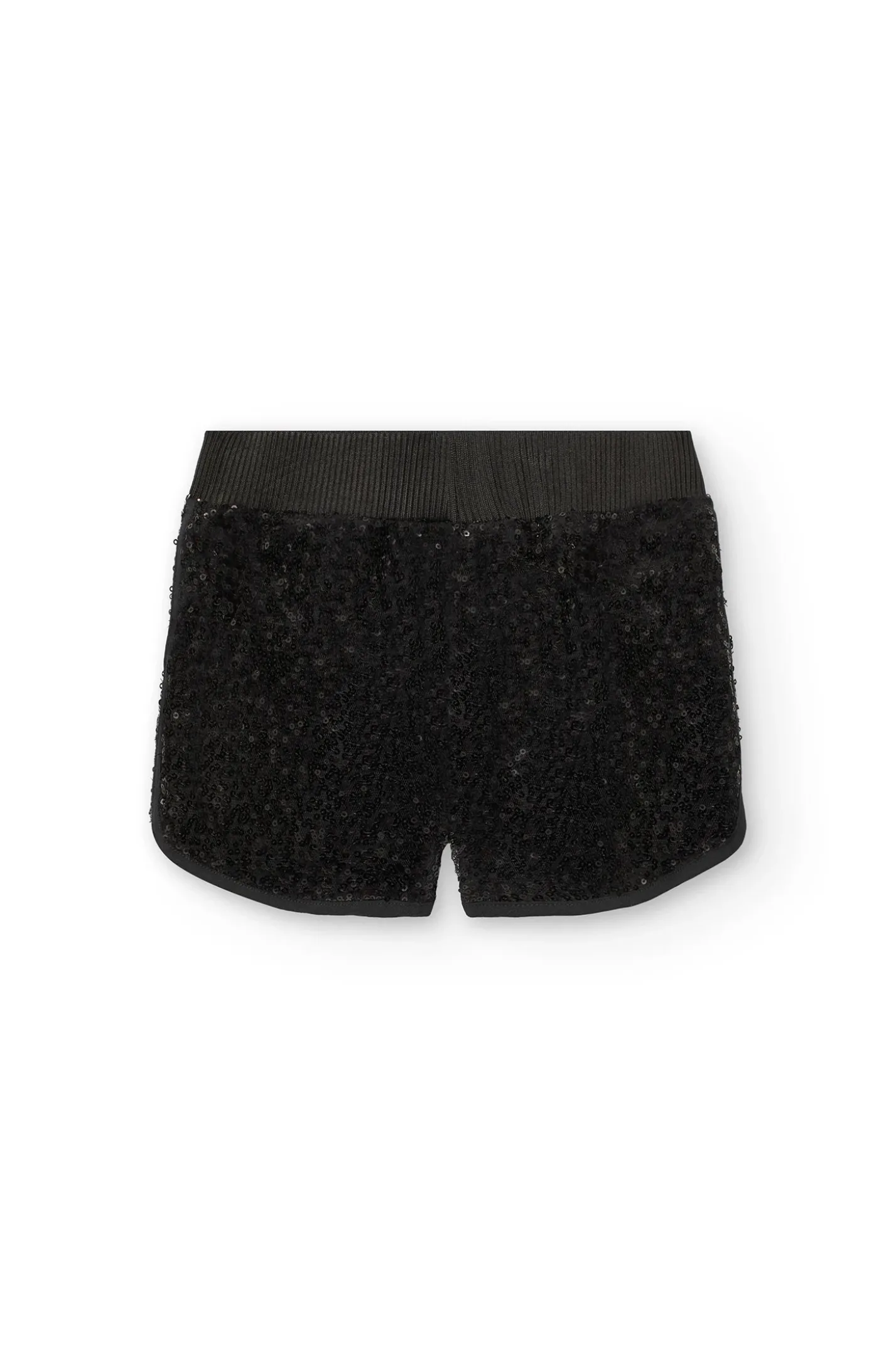 Pantaloncini di paillettes per bambina in colore nero