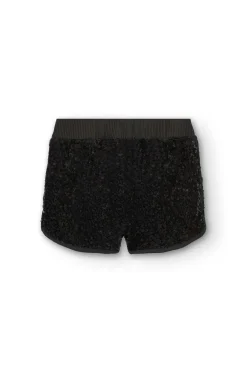 Pantaloncini di paillettes per bambina in colore nero