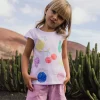 Pantaloncini in maglia per neonata di colore rosa