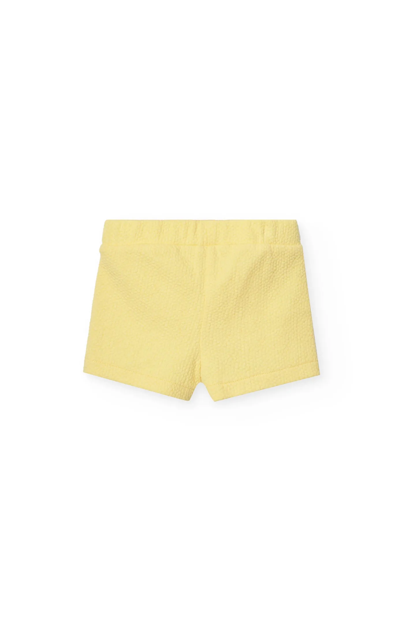 Pantaloncini in maglia per neonata in colore giallo