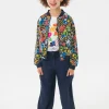 Pantalone cargo in viscosa per bambina di colore blu navy