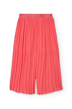 Pantalone di chiffon plissettato per bambina di colore rosso