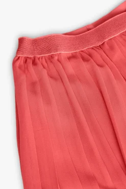 Pantalone di chiffon plissettato per bambina di colore rosso