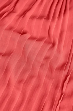 Pantalone di chiffon plissettato per bambina di colore rosso