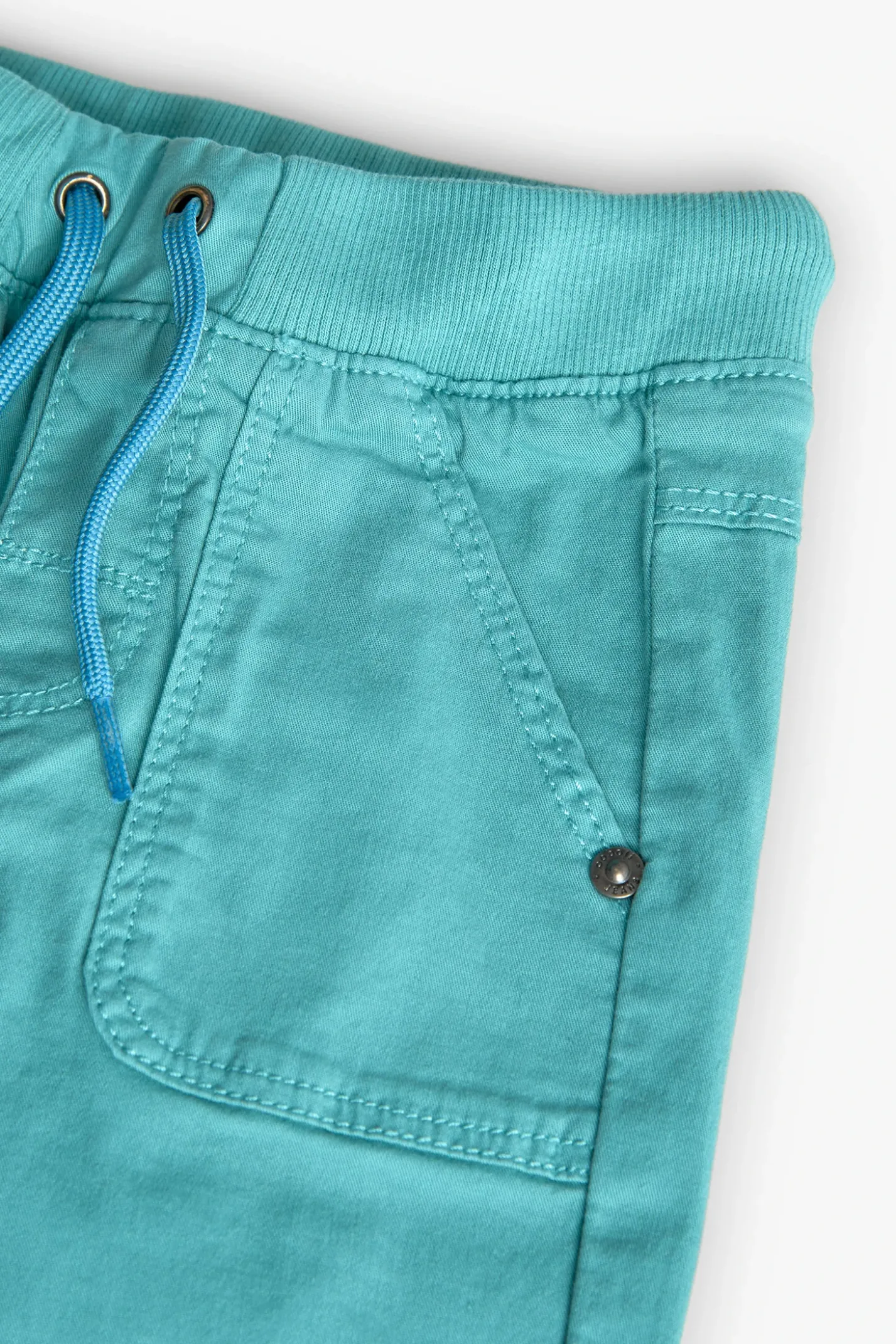 Pantalone di gabardina elasticizzato per neonato in verde