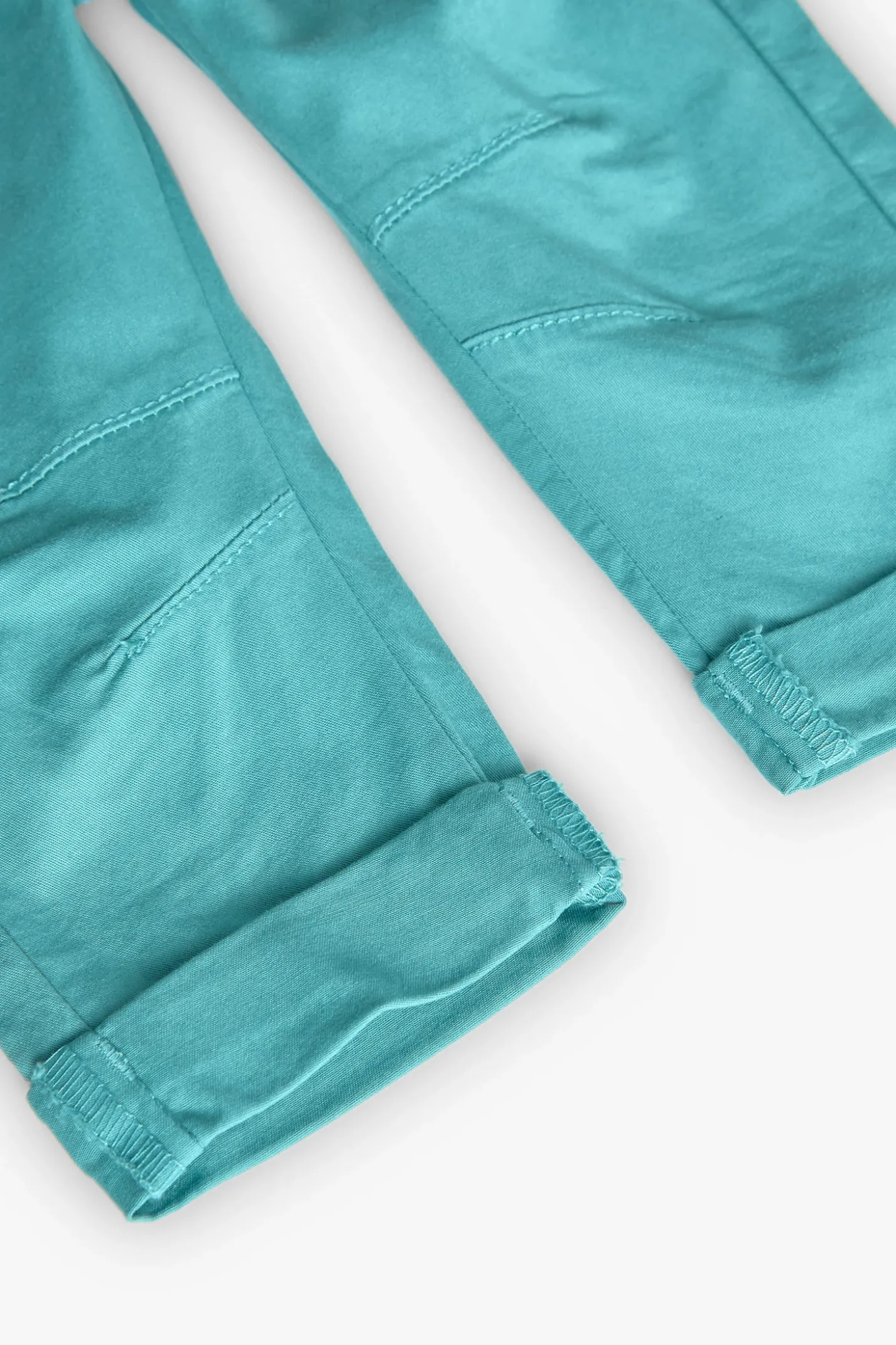 Pantalone di gabardina elasticizzato per neonato in verde