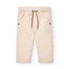 Pantalone in gabardine elasticizzata per bambino in beige