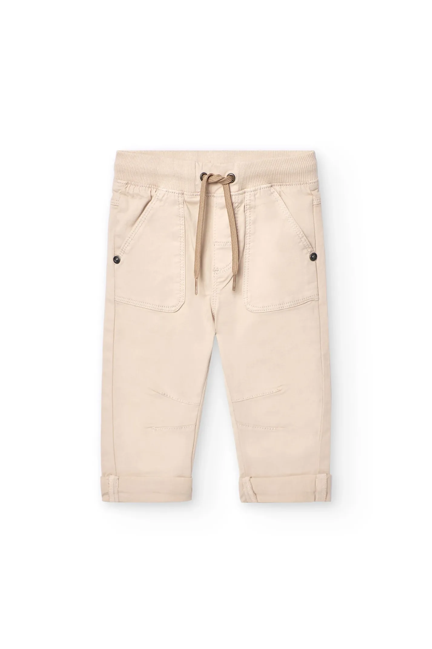 Pantalone in gabardine elasticizzata per bambino in beige