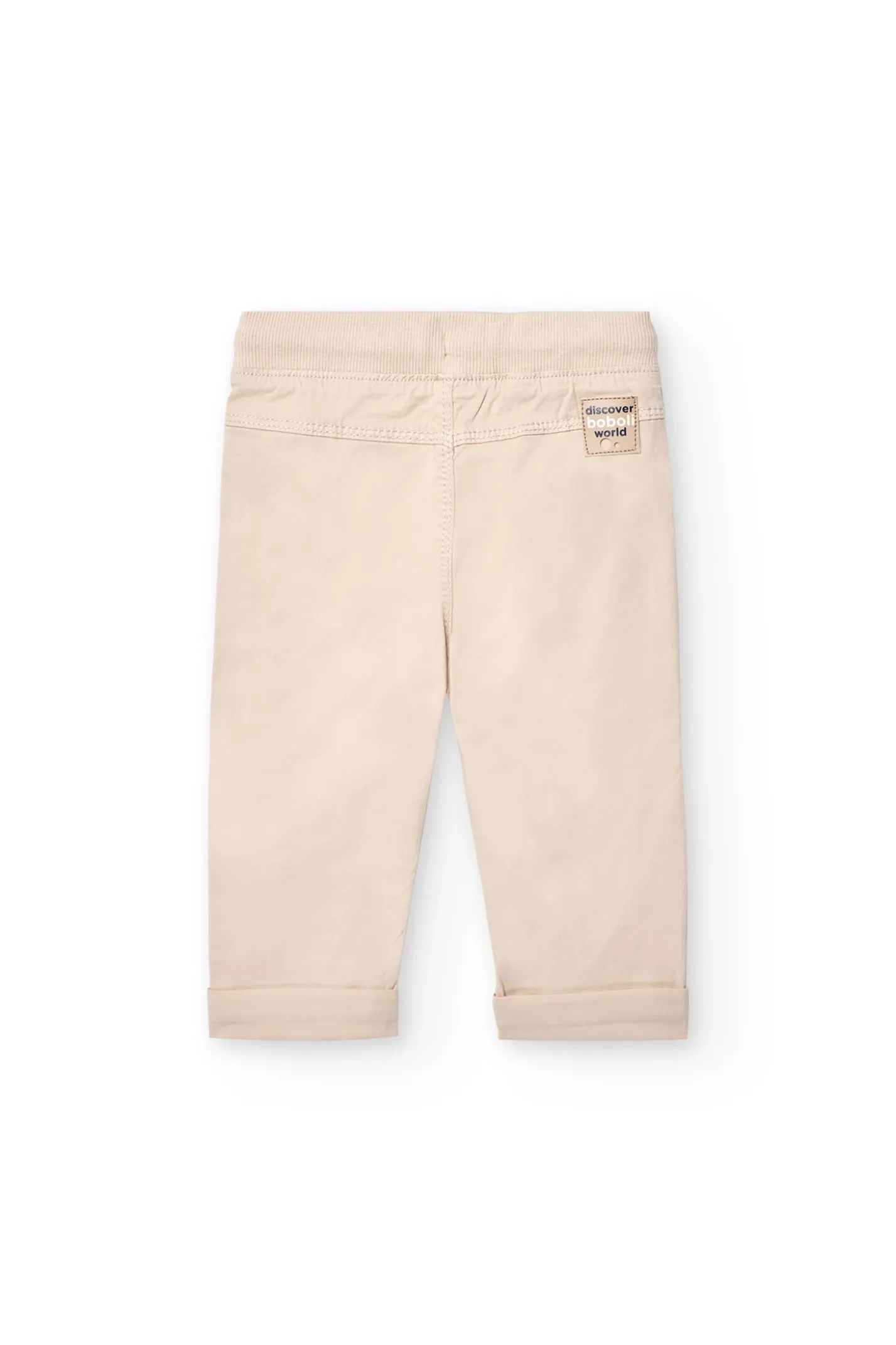 Pantalone in gabardine elasticizzata per bambino in beige