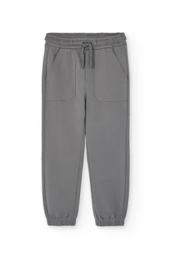Pantalone jogger in felpa per bambino di colore grigio