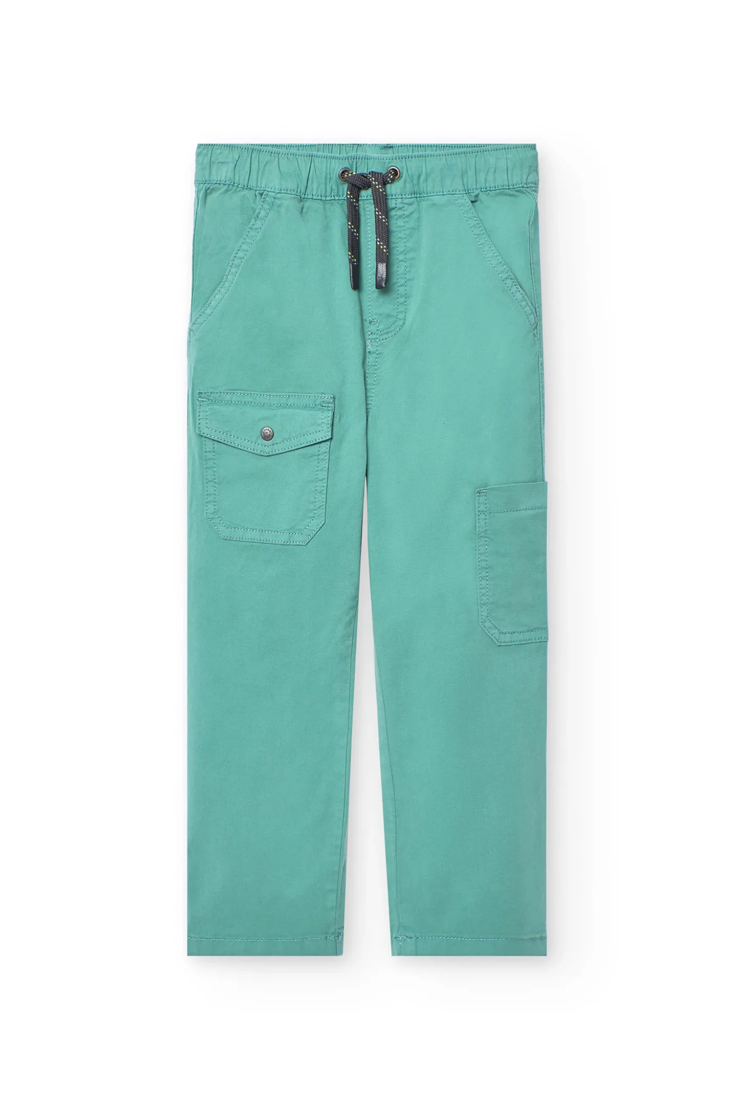 Pantaloni cargo elastici per bambino in colore verde