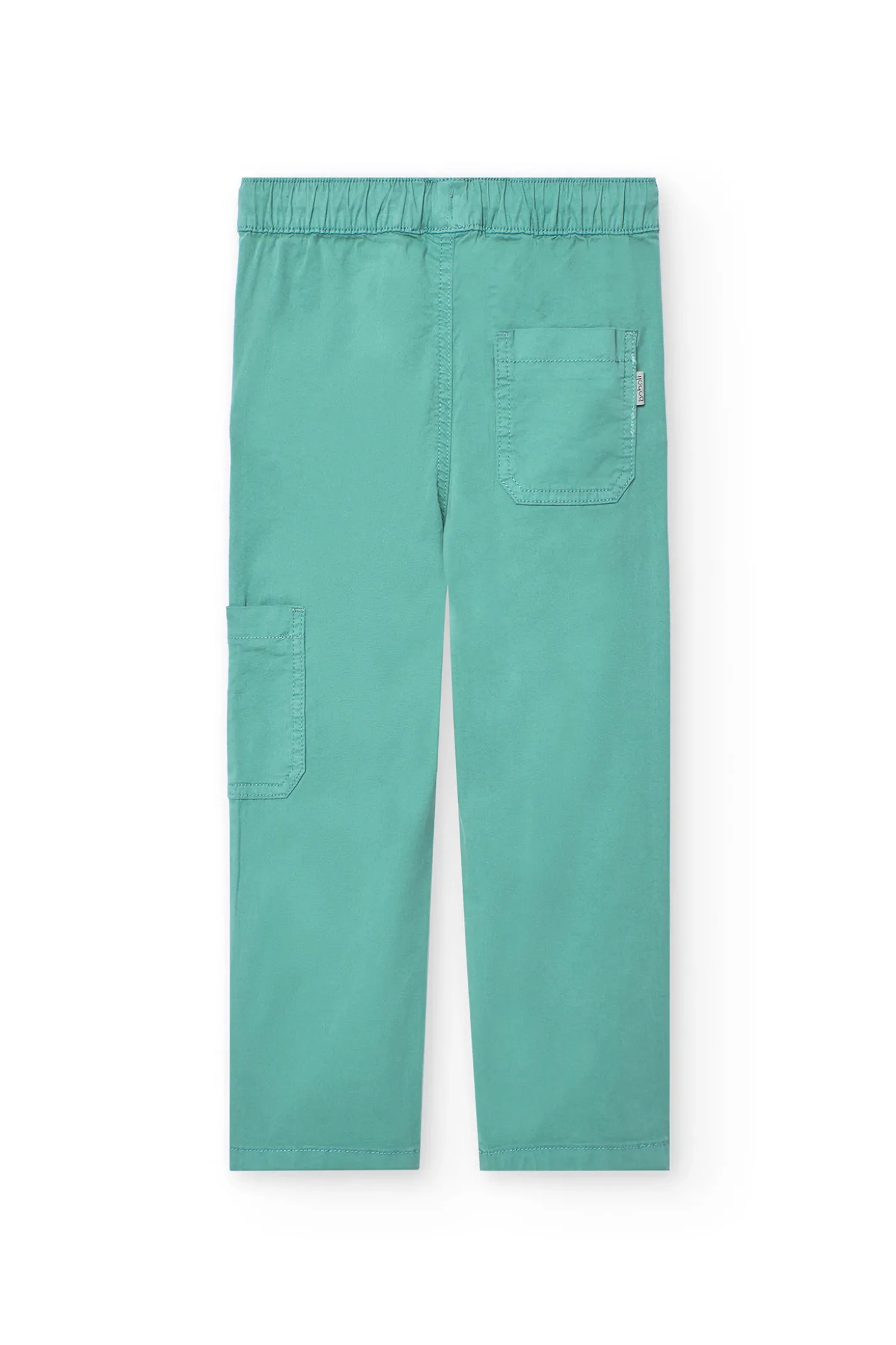 Pantaloni cargo elastici per bambino in colore verde