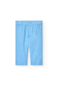 Pantaloni di lino per bambino in colore azzurro cielo