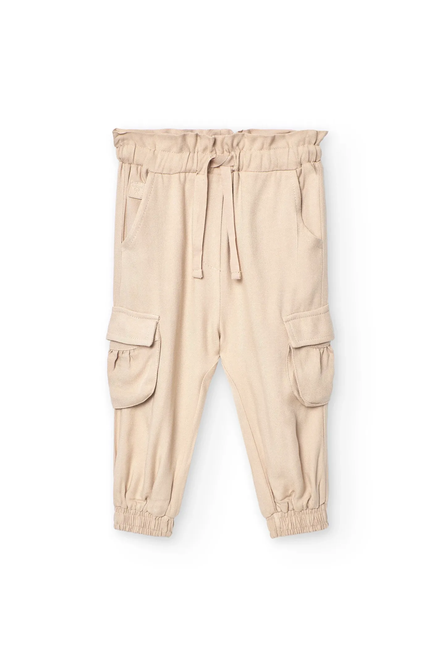 Pantaloni di twill per bambina in colore beige