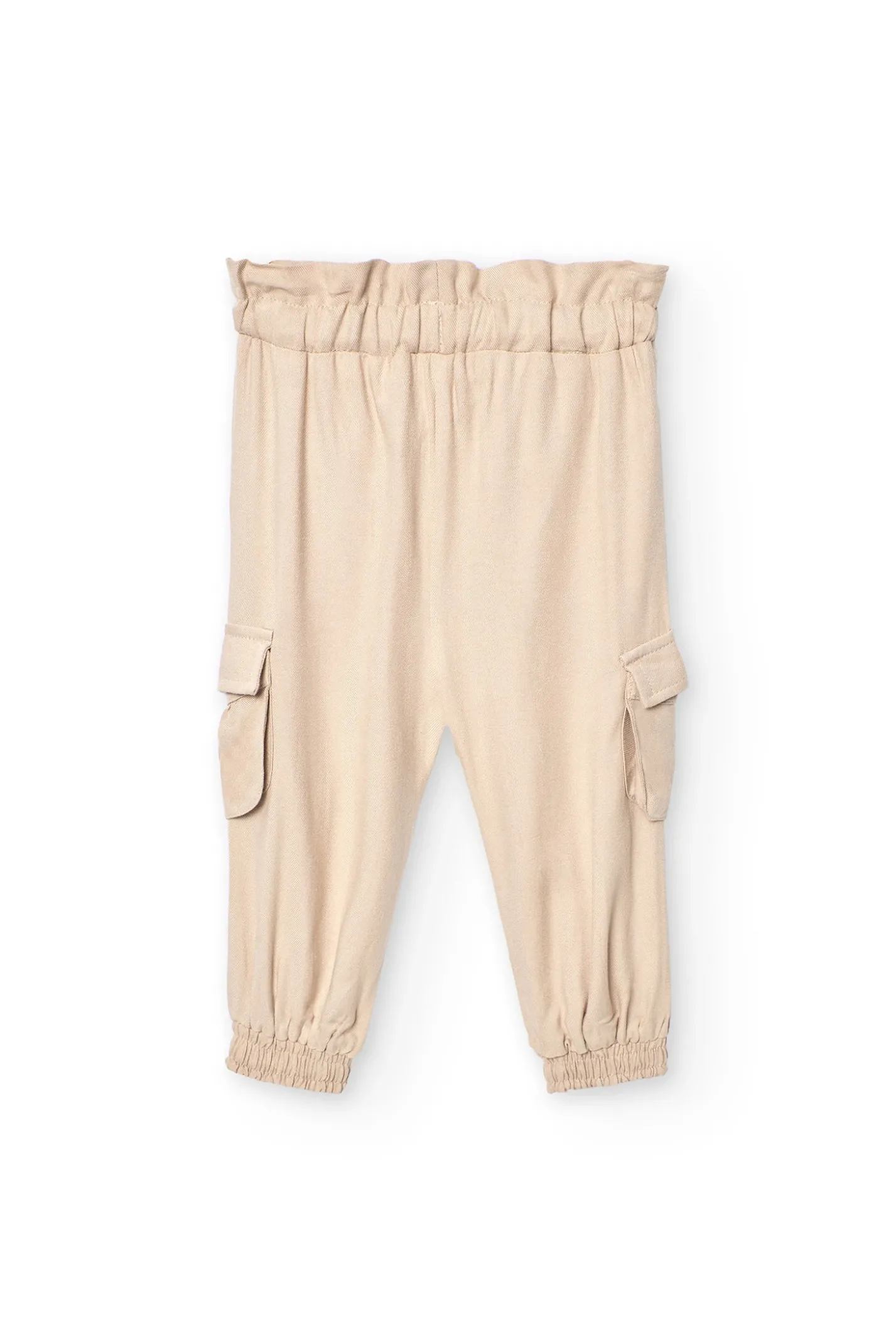 Pantaloni di twill per bambina in colore beige