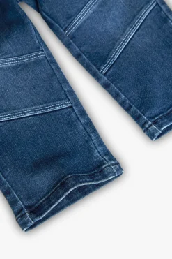 Pantaloni in denim a maglia per neonato di colore blu