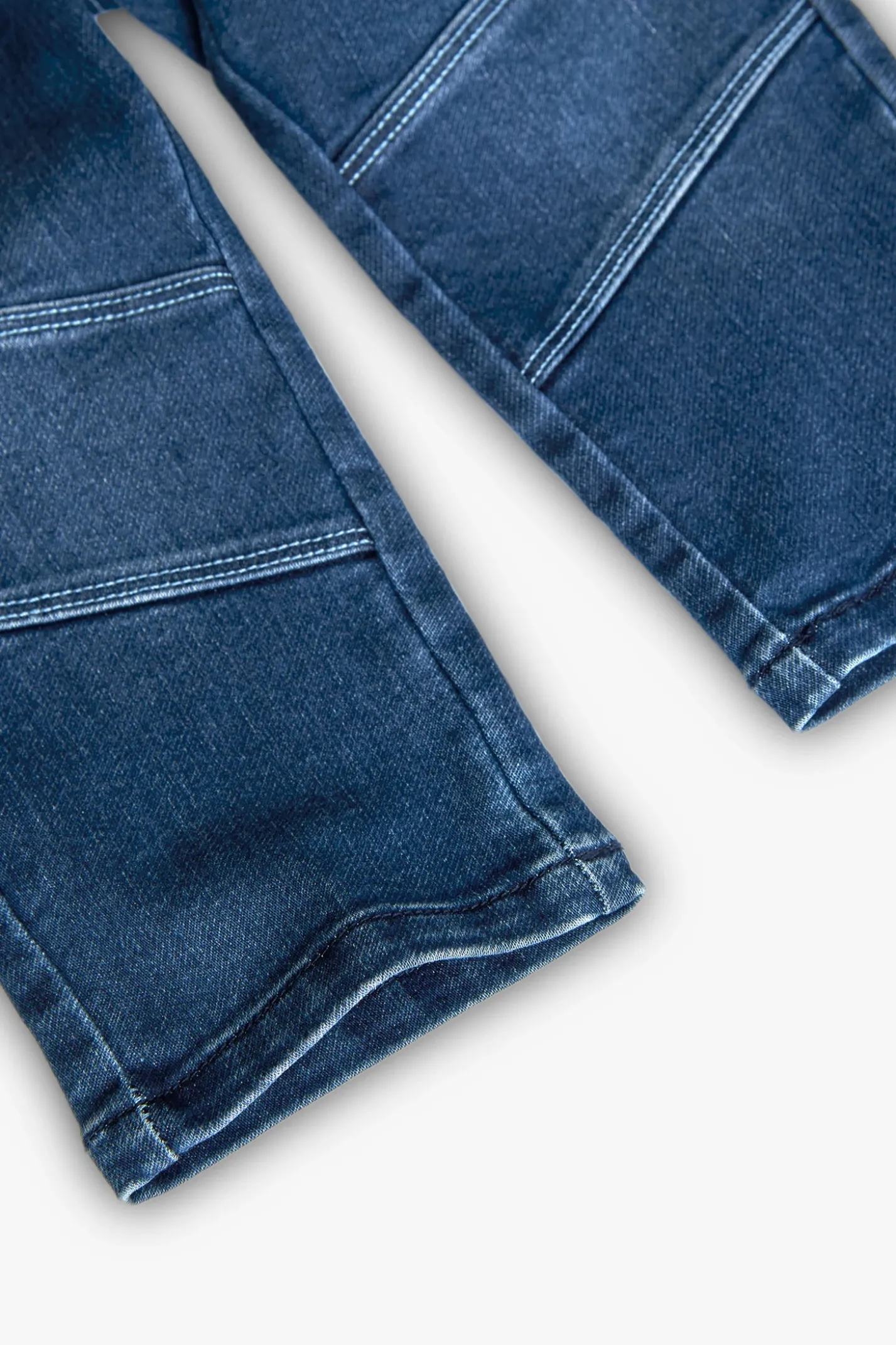 Pantaloni in denim a maglia per neonato di colore blu