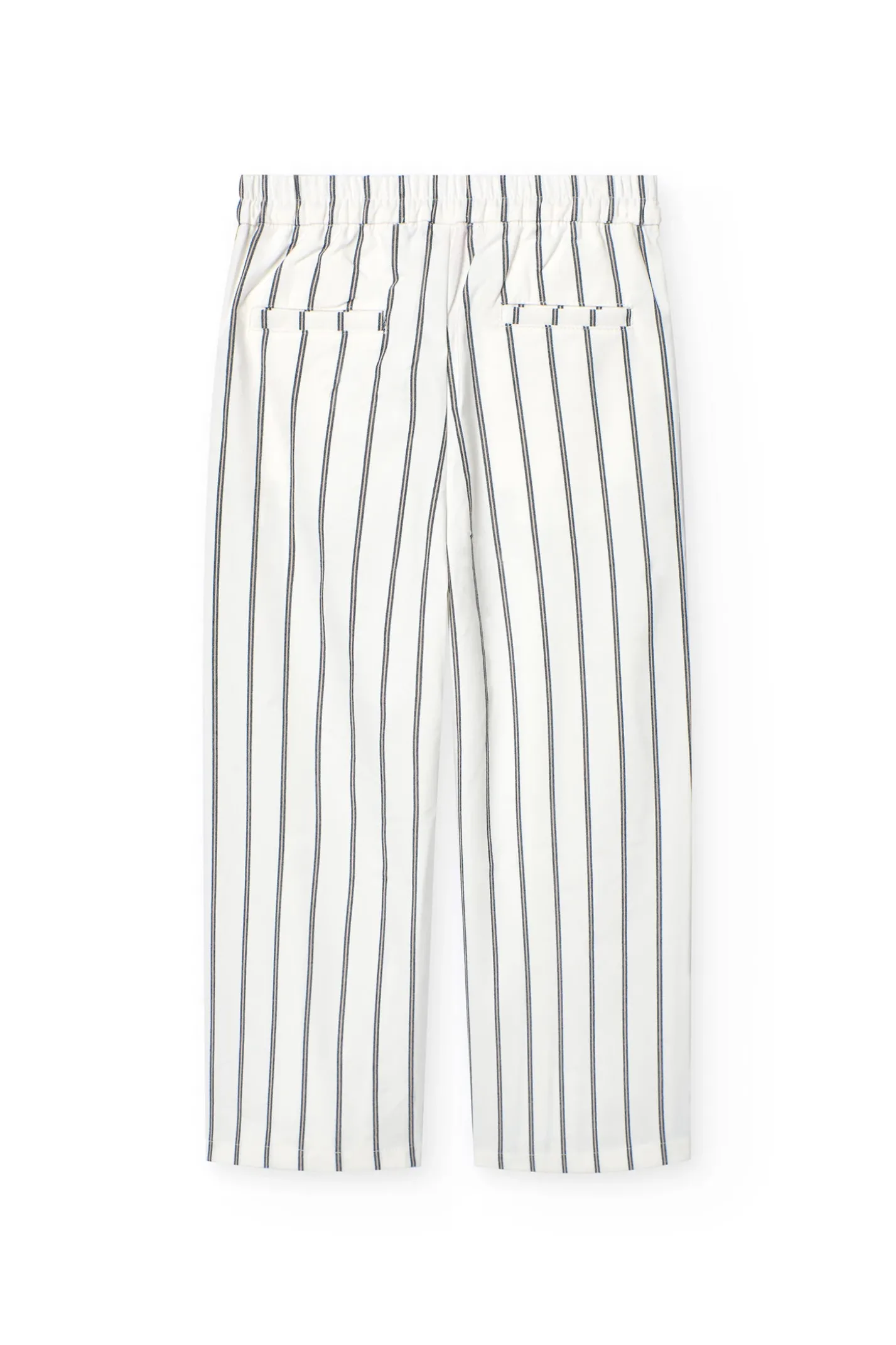 Pantaloni in maglia per bambina a righe in bianco e nero