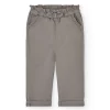 Pantaloni in popeline per bambina in color marrone
