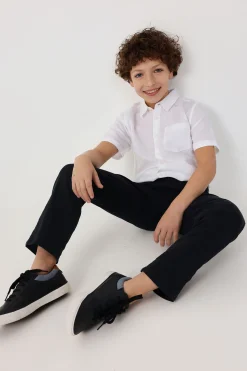 Pantaloni in raso per bambino di colore blu navy