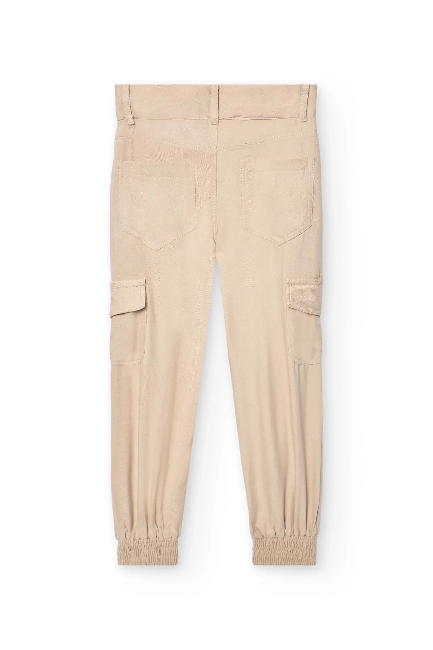 Pantaloni in twill per bambina di colore beige