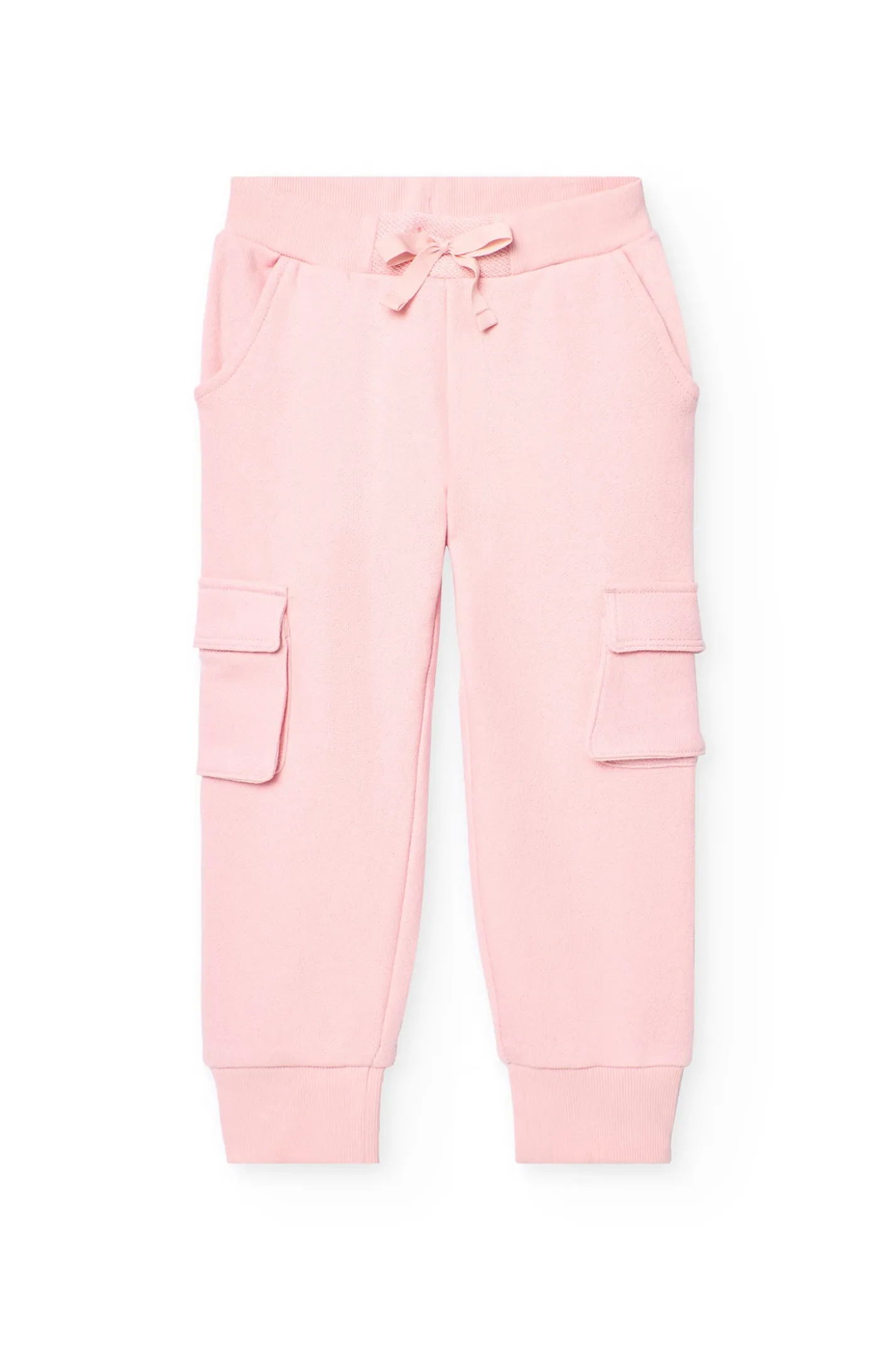 Pantaloni jogger in felpa per bambina di colore rosa