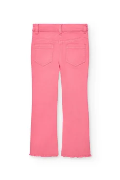 Pantaloni svasati per bambina in color fragola