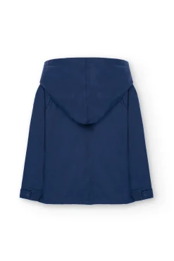 Parka base in tessuto tecnico per bambina in blu navy