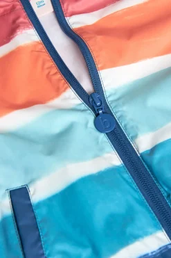 Parka per neonato con stampa in color corallo e acqua.