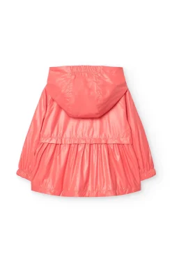Parka reversibile per bambina in colore rosso.