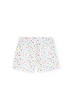 Pigiama a bretelle in maglia per bambina con stampa multicolore