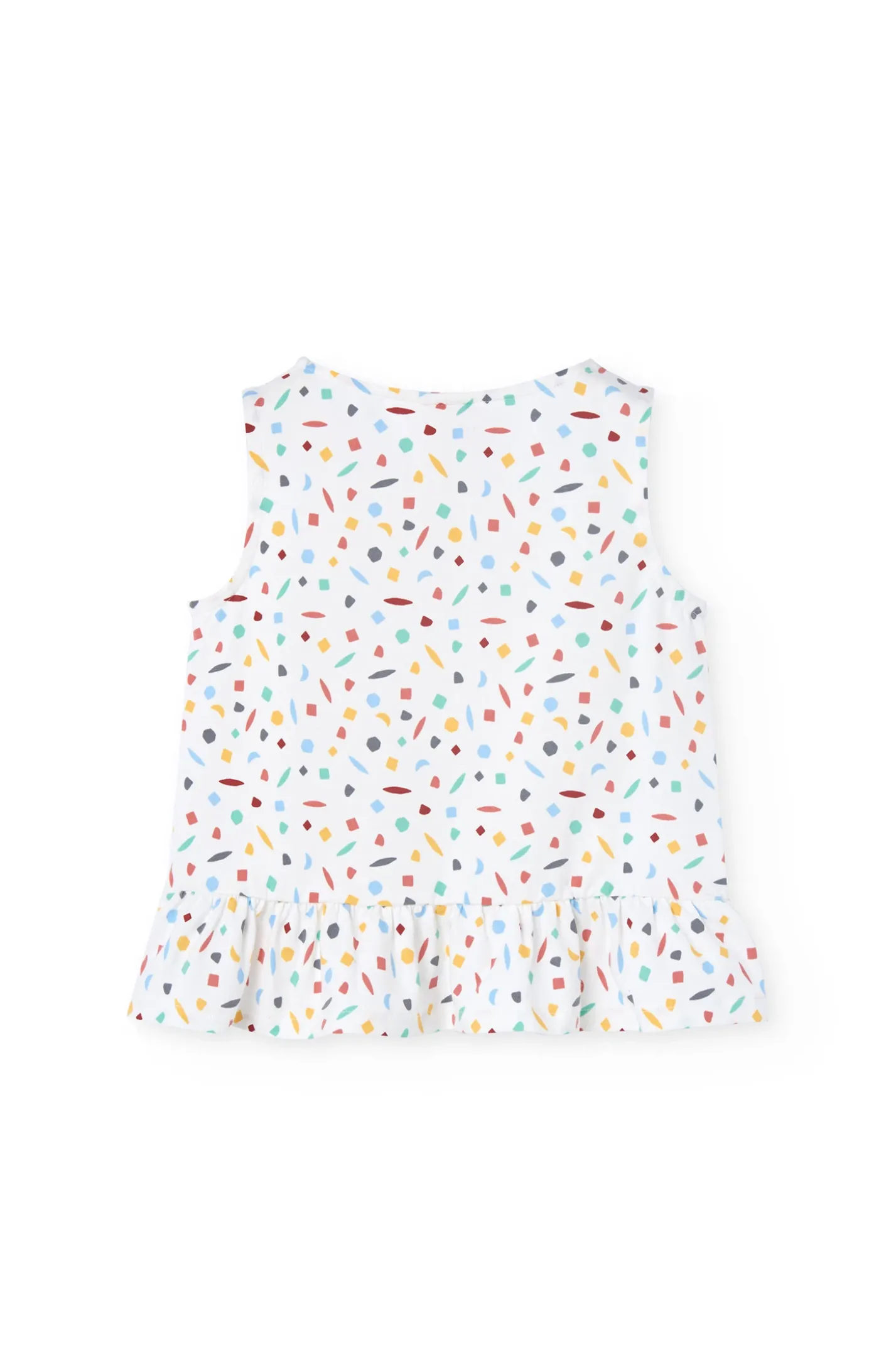 Pigiama a bretelle in maglia per bambina con stampa multicolore