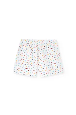 Pigiama a bretelle in maglia per bambina con stampa multicolore