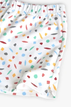 Pigiama a bretelle in maglia per bambina con stampa multicolore