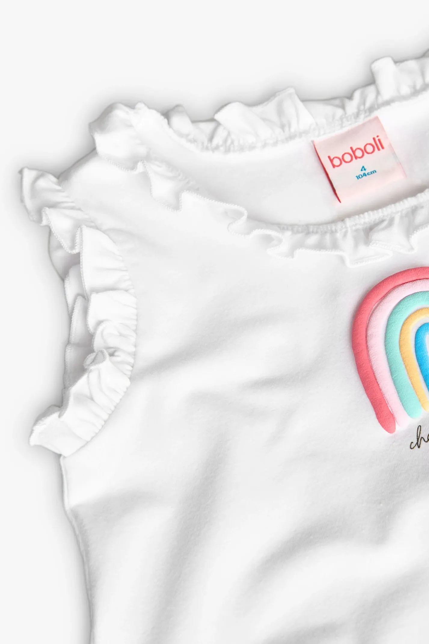 Pigiama di maglia senza maniche per bambina di colore bianco