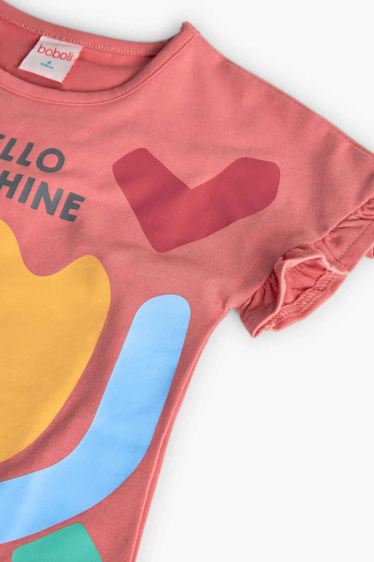 Pigiama in maglia a maniche corte per bambina di colore rosa