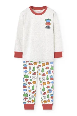 Pigiama in maglia per bambino con stampa