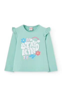 Pigiama in maglia per bambina di colore verde