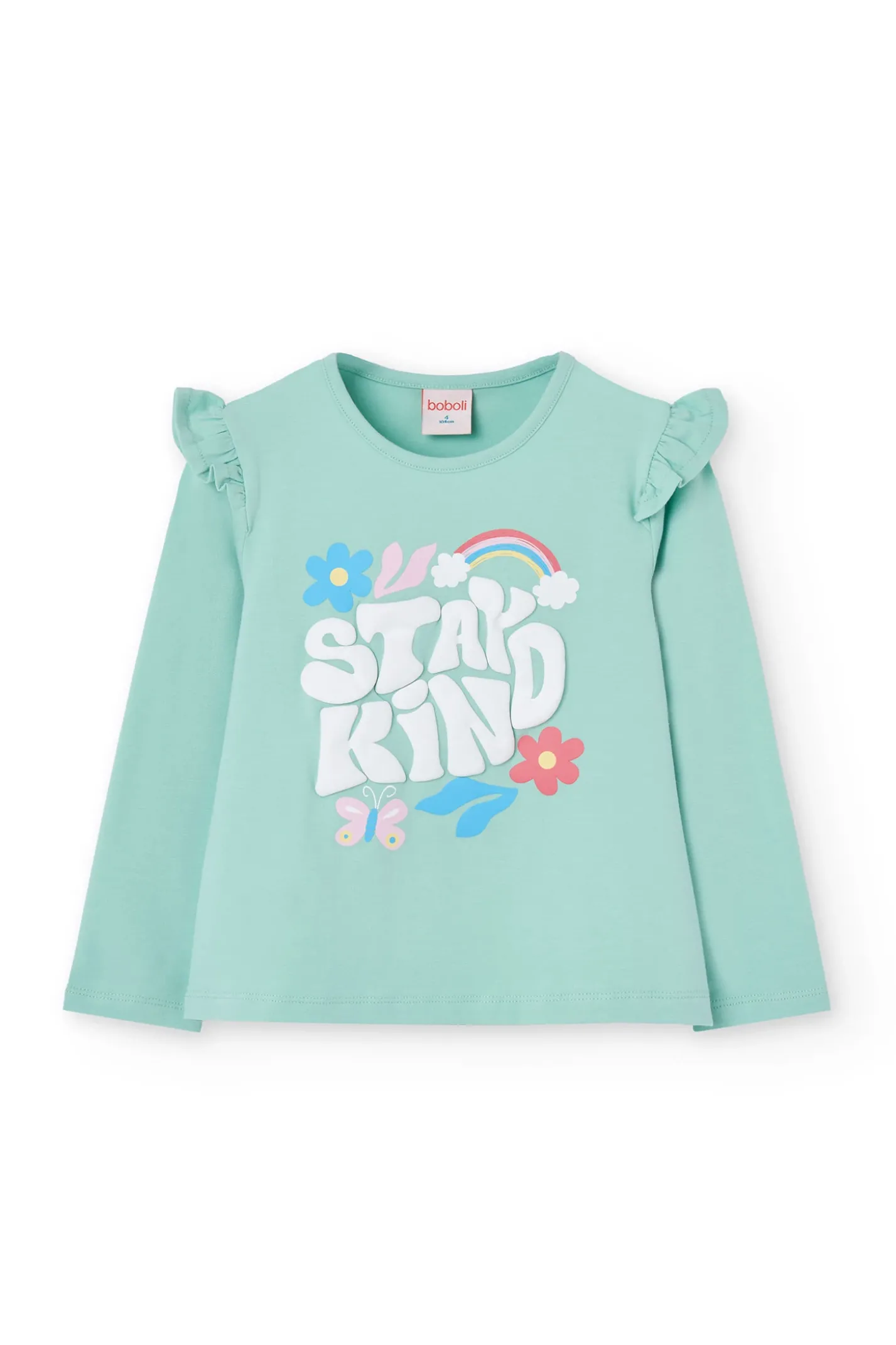 Pigiama in maglia per bambina di colore verde