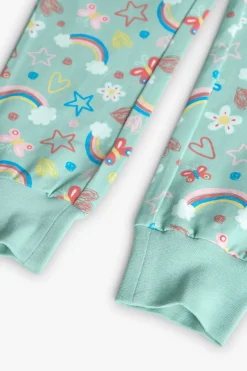 Pigiama in maglia per bambina di colore verde