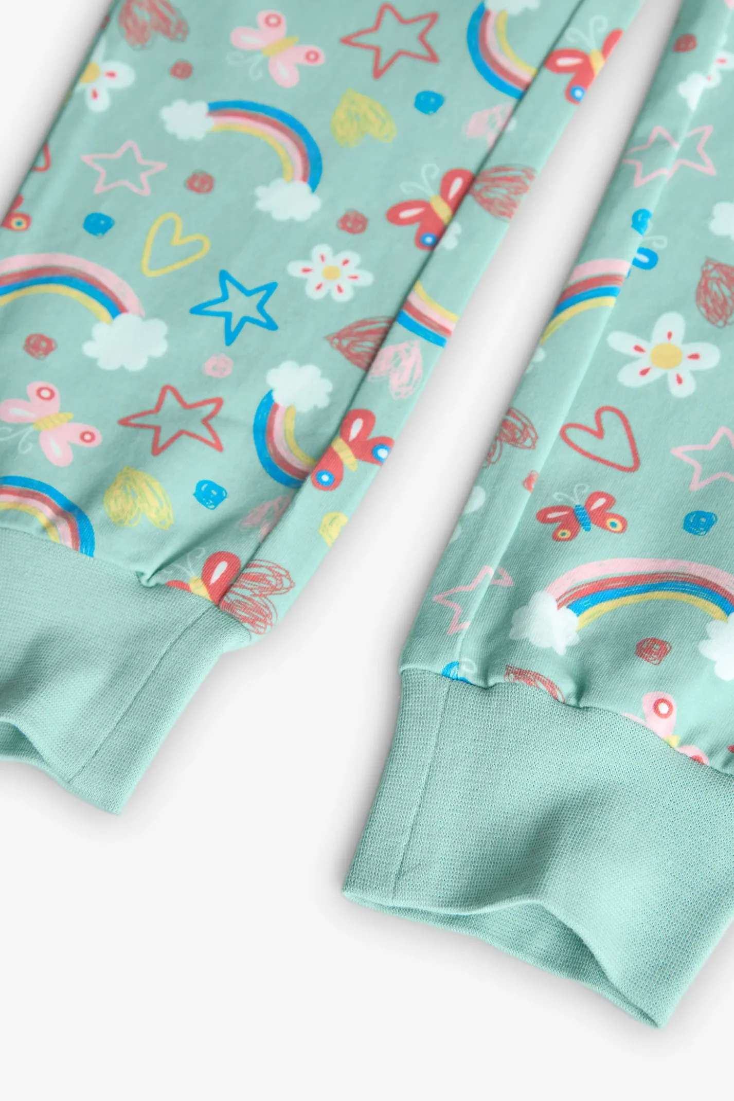 Pigiama in maglia per bambina di colore verde