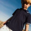 Polo piqué per bambino in colore blu navy