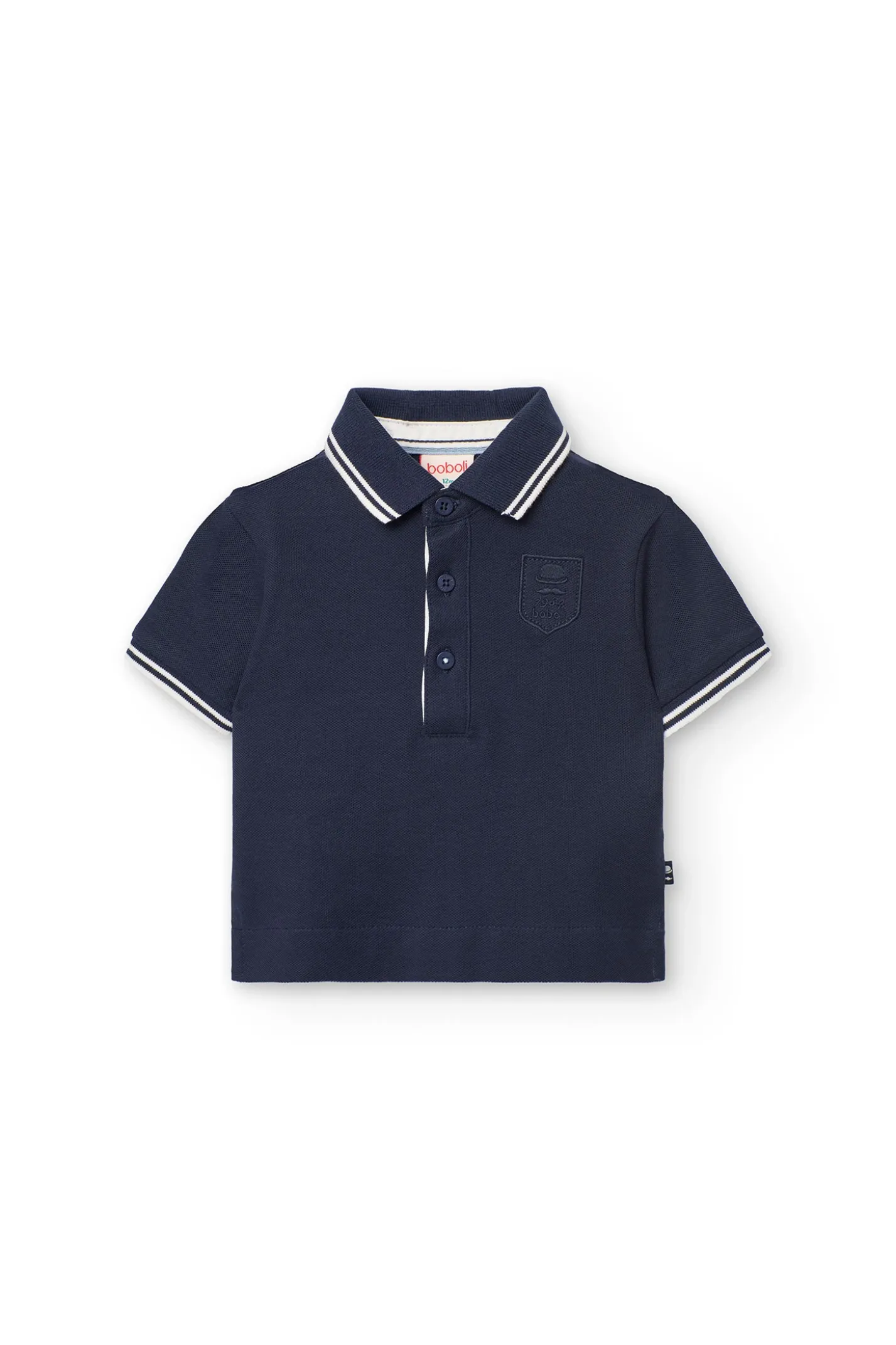Polo piqué per bambino in colore blu navy