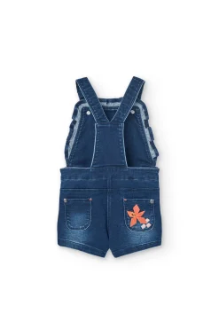 Salopette in maglia per neonata di colore blu