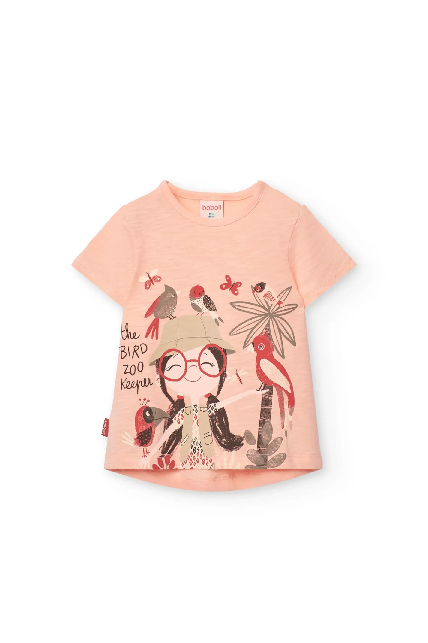 Set composto da maglietta e pantalone a maglia per neonata in colore salmone.