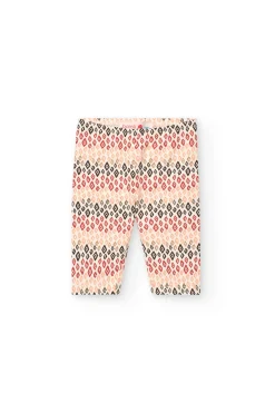 Set composto da maglietta e pantalone a maglia per neonata in colore salmone.
