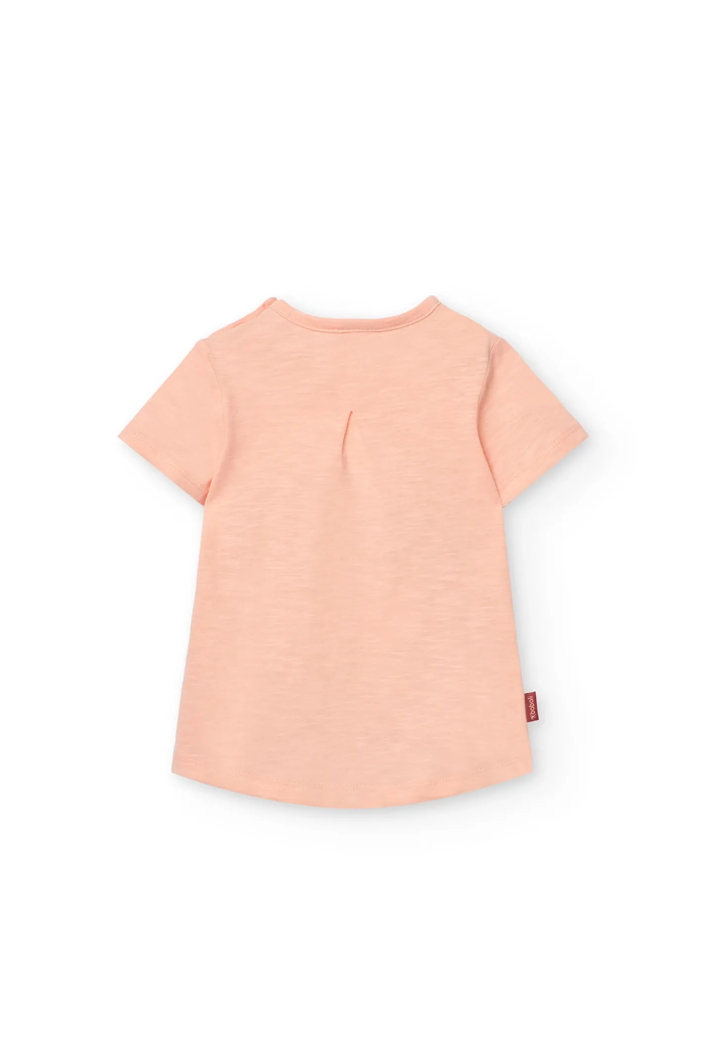 Set composto da maglietta e pantalone a maglia per neonata in colore salmone.