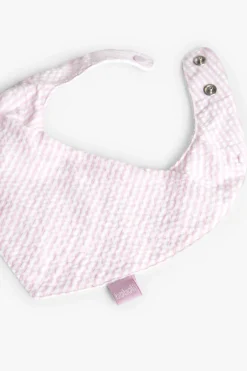 Set di bavaglini a fazzoletto in jersey per neonati unisex di colore rosa con stampa floreale.